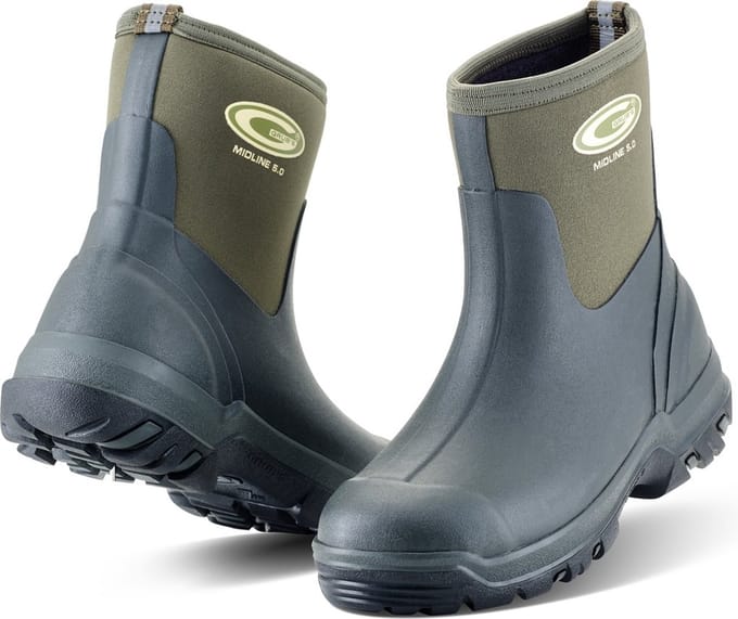 Grubs rubberlaarzen Midline Unisex halfhoge regenlaarzen Groen