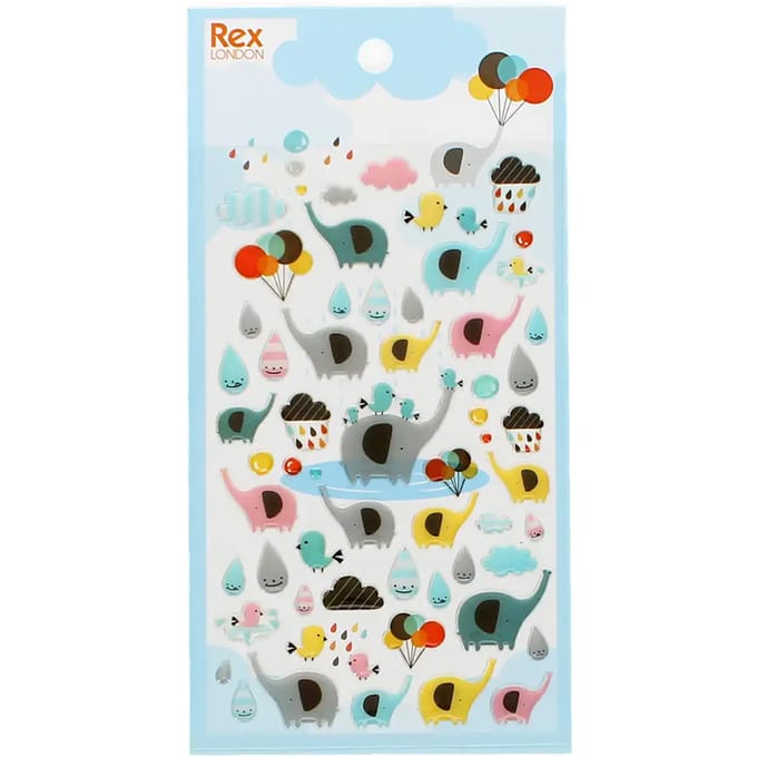 3D-stickers Rex London Elephant Rain Party
