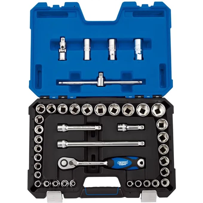 Outillage moto set met doppen & ratel Draper
