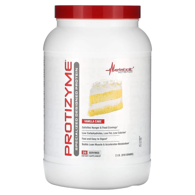 Metabolic Nutrition, Protizyme, Speciaal Ontworpen Eiwit, Vanille Cake, 2 lb (910 g)