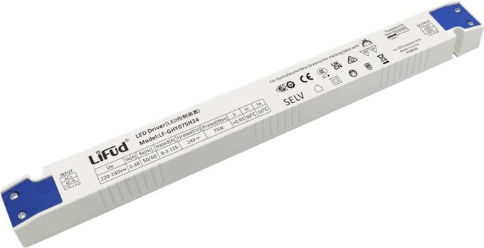 Driver Lifud LF-GHY075H24 24V 75W IP20 Non-Flicker Linear on dimmable