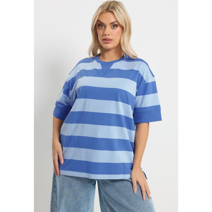 Yours Blauw Gestreept Zwaar Tshirt Size 42