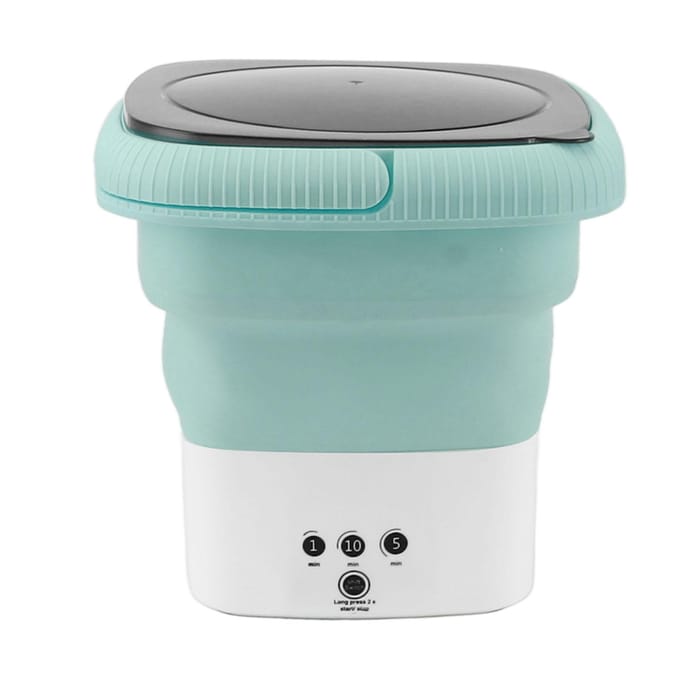Draagbare Wasmachine ABS Geruisloos Mini Opvouwbare Wasemmer Wasmachine voor Camper Reizen Appartement groen