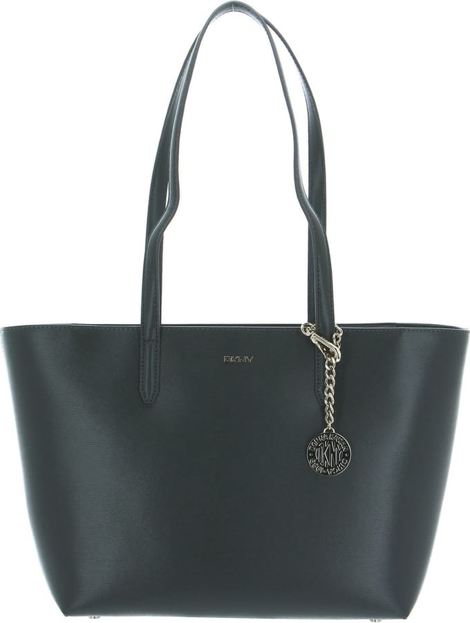DKNY Leren Shopper Schoudertas Bryant Tote Charcoal Grijs