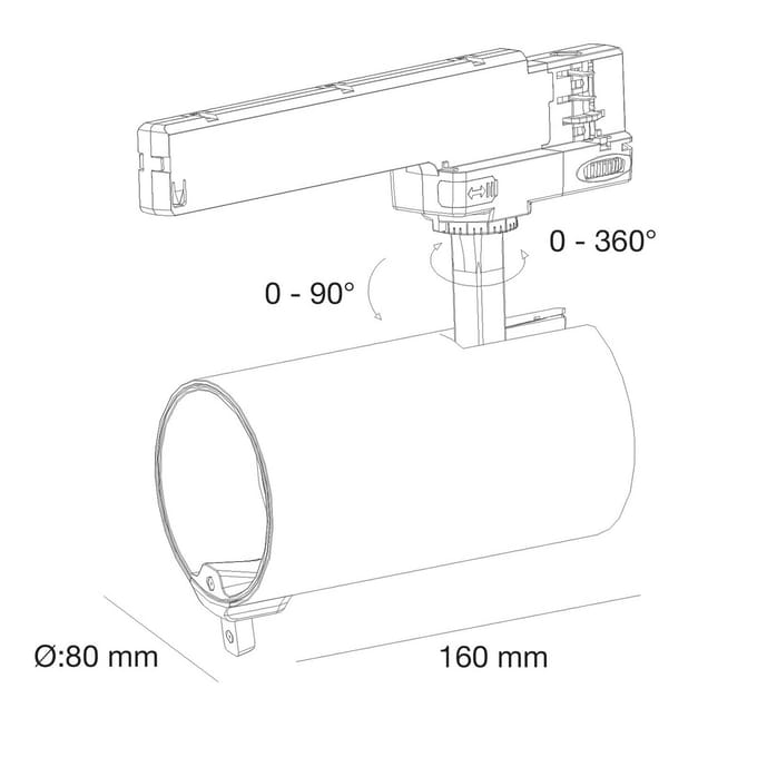 The Light Group SLC LED spot Meta Pro AI dubbele sensor, wit, 3-fasen railsysteem