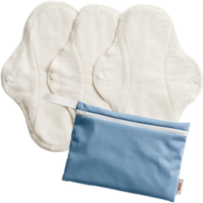 ImseVimse wasbaar maandverband Normaal/dagverband met wetbag - wit - 3 stuks