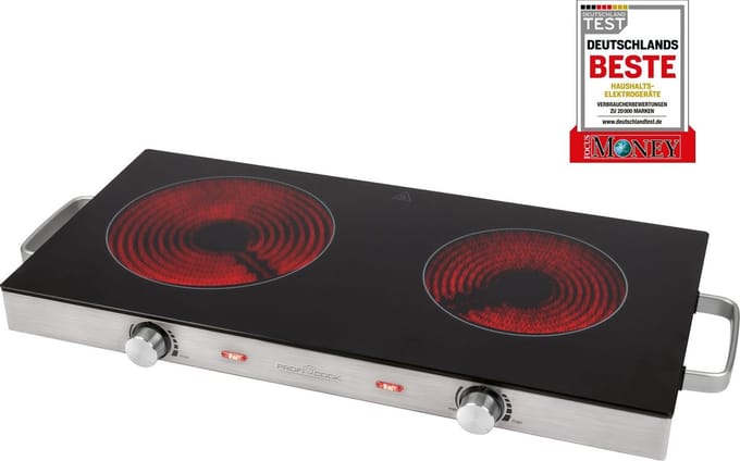 ProfiCook DKP 1211 - dubbele kookplaat - infrarood - RVS