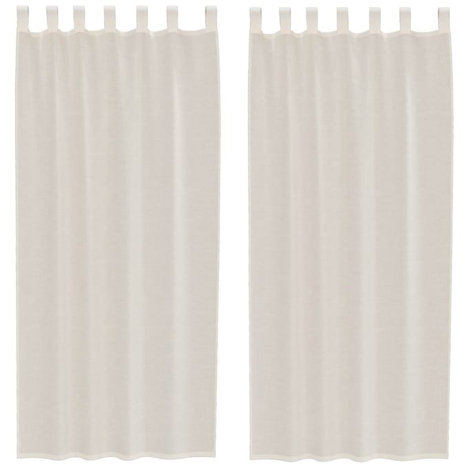 vidaXL - Gordijnen - voile - met - Tab - Top - 2 - st - crèmekleurig