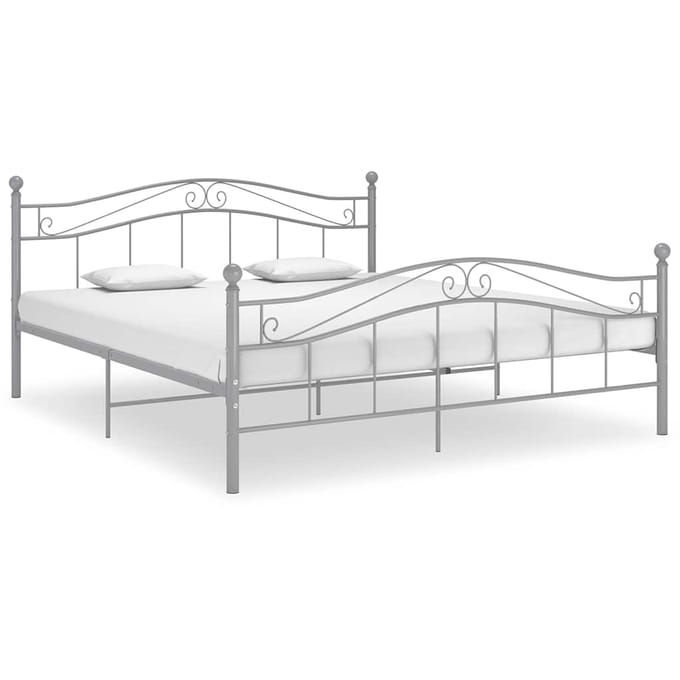 vidaXL - Bedframe - metaal - grijs - 180x200 - cm