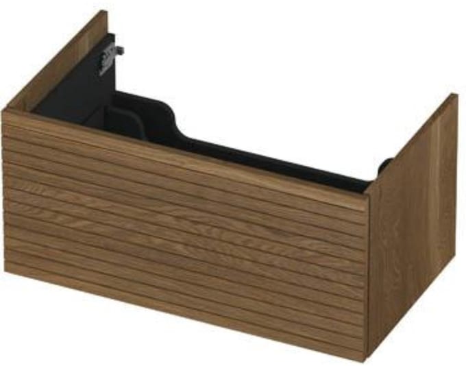 INK - Onderkast 1 Lade Push 2 Open Horizontaal Gefreesd Bestaande Uit - 800x450x376 Mm - Massief Eiken Aqua