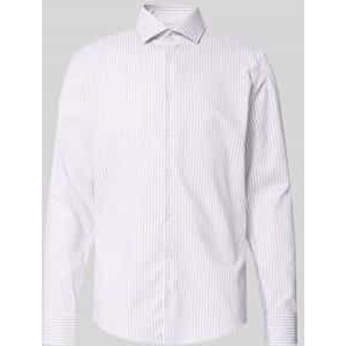 slim fit zakelijk overhemd van 100% katoen model 'Spread Kent'