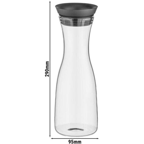 GGM Gastro (6 Stück) Glaskaraffe - 1 Liter - automatische Deckelöffnung