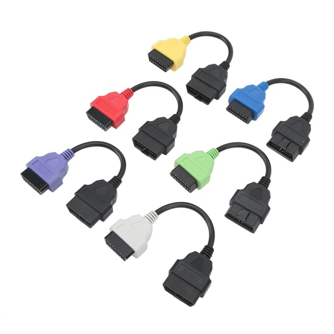 6 Stuks OBD2 Kabeladapter Professionele Diagnostische Scanner Kabel Vervanging Voor Fiat gray