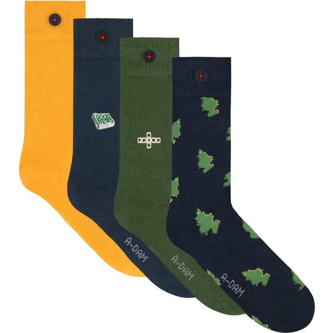 A-DAM Unisex 4-pack Casual Socks Multicolor Taglia: 36-40 | Calzini Outlet | Unisex