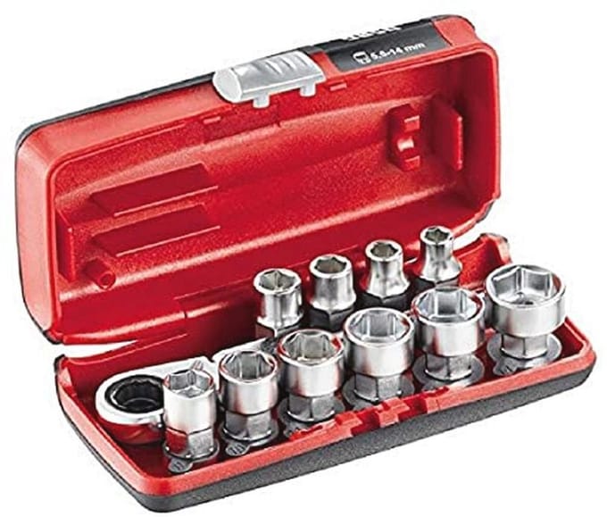 Diepe steeksleutel set 1/4" met EFK - Compleet gereedschap voor veelzijdig gebruik