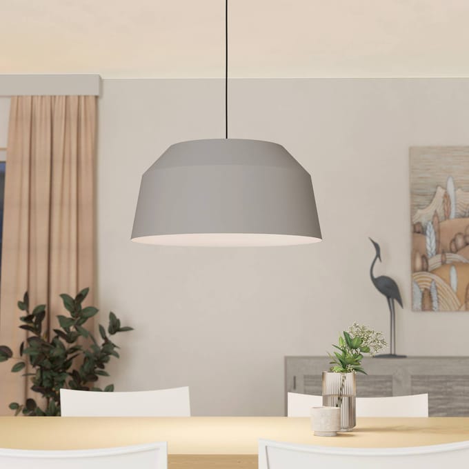 EGLO Contrisa hanglamp in grijs, 1-lamp, Ø 52 cm