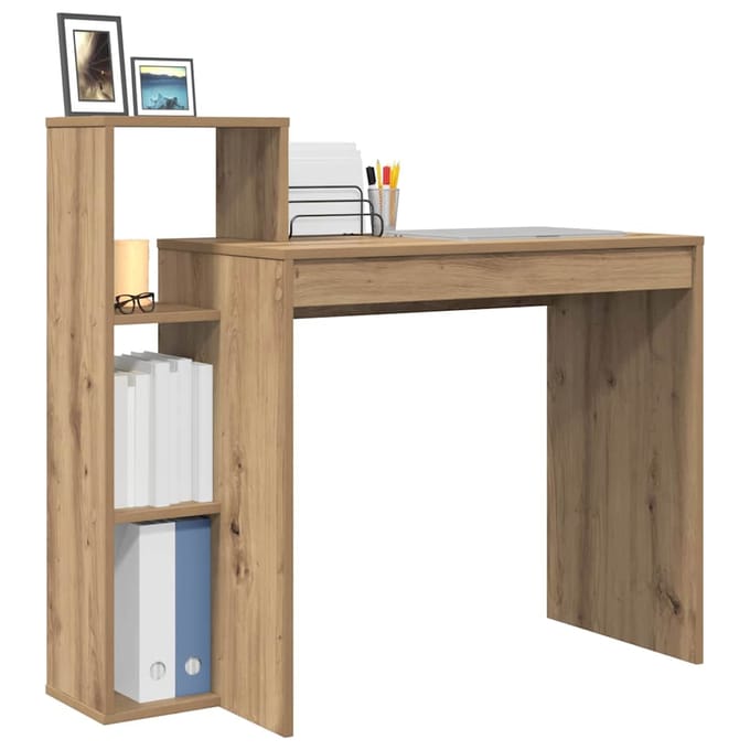 vidaXL - Bureau - Artisan - Eiken - Bewerkt - hout - 100 - x - 40 - x - 90 - cm