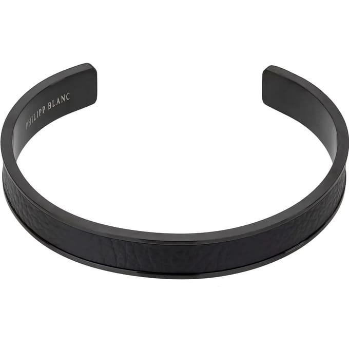 Echt leer en roestvrij stalen armband Philipp Blanc Simon