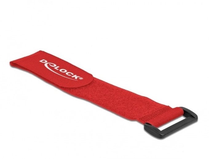 Delock Klittenband kabelbinder Om te bundelen (l x b) 280 mm x 38 mm Rood 3 stuk(s)