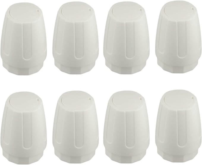 Radiatordop - Thermostaatkap Ventieldop - Temperatuurregeling - M30x1.5 Schroefdraad - 8 stuks - Wit