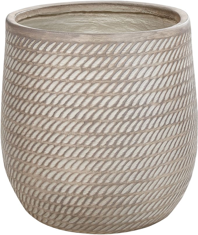 LIVADIA - Bloempot - Taupe - 39 cm - Vezelklei