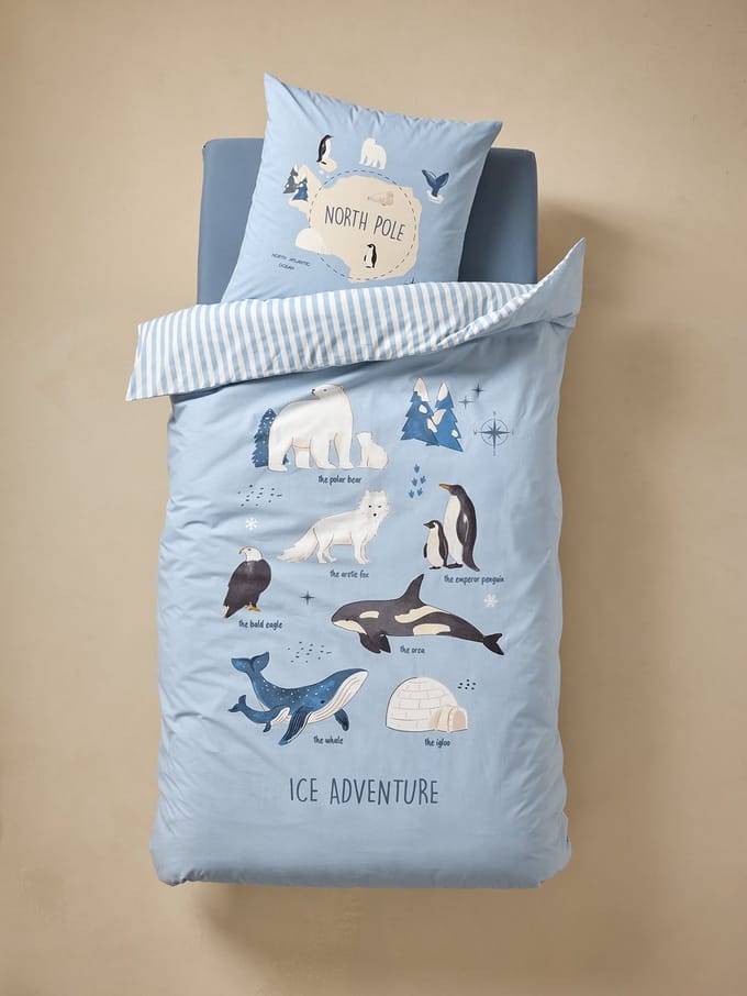 Vertbaudet Bedset dekbedovertrek + kussensloop voor kinderen PÔLE NORD, met gerecycled katoen