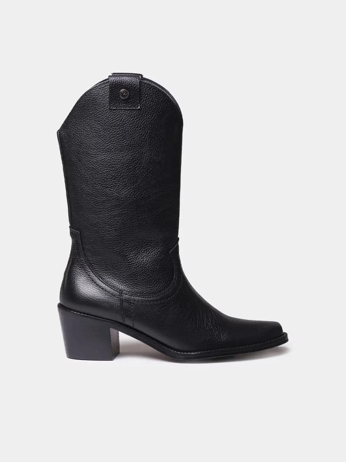 Dames leren cowboylaarzen met hak | UBEDA