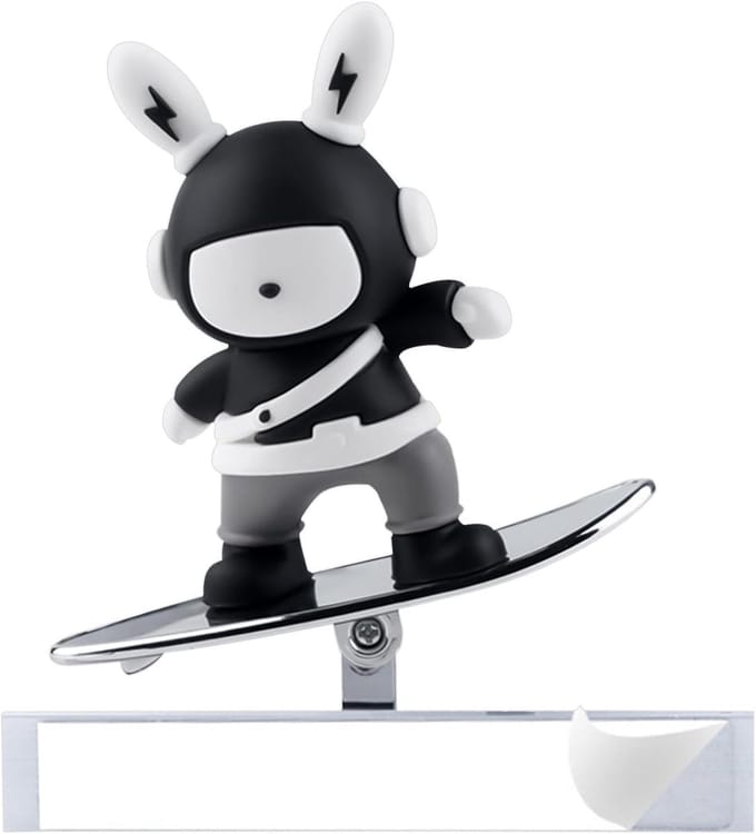 Autodashboard Ornament - Mini Skateboard - Auto Interieur - Creatieve Decoratie - 10x10cm - Zwart