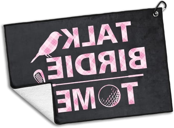 Golfhanddoek - Golfdoek Golfaccessoire - Golfen - Grappige Opdruk - 60x40 cm - Zwart