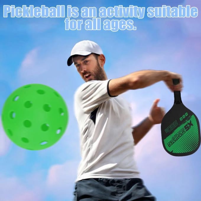 Racket Set Racket Set 2 Rackets en 4 Pickleballs Pickle-Bal Racket en Bal Sportaccessoires veelkleurig