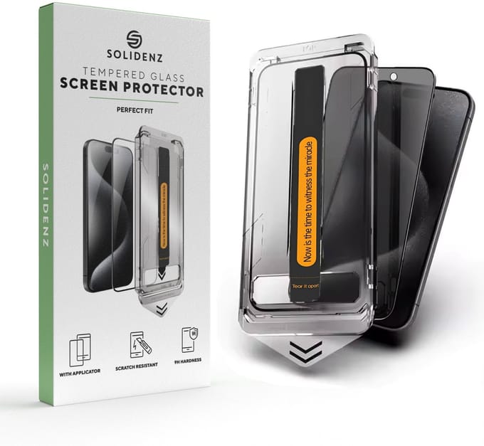 Solidenz Privacy Screenprotector - Perfect Fit - Geschikt voor iPhone 16 / iPhone 15