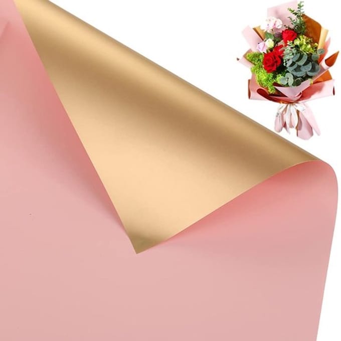 Dailygoody - Dubbelzijdig Gouden Bloem Inpakpapier - Waterdicht