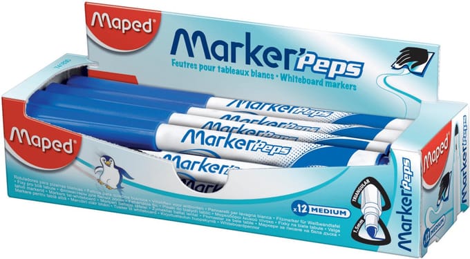 Maped 741830, 12 stuk(s), Blauw, Ronde punt, 1,5 mm, Medium