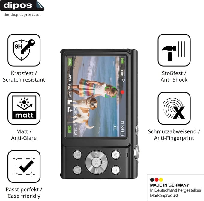 dipos – 2x Matte Pantserfolie geschikt voor Aasonida DC402 | 9H Screenprotector