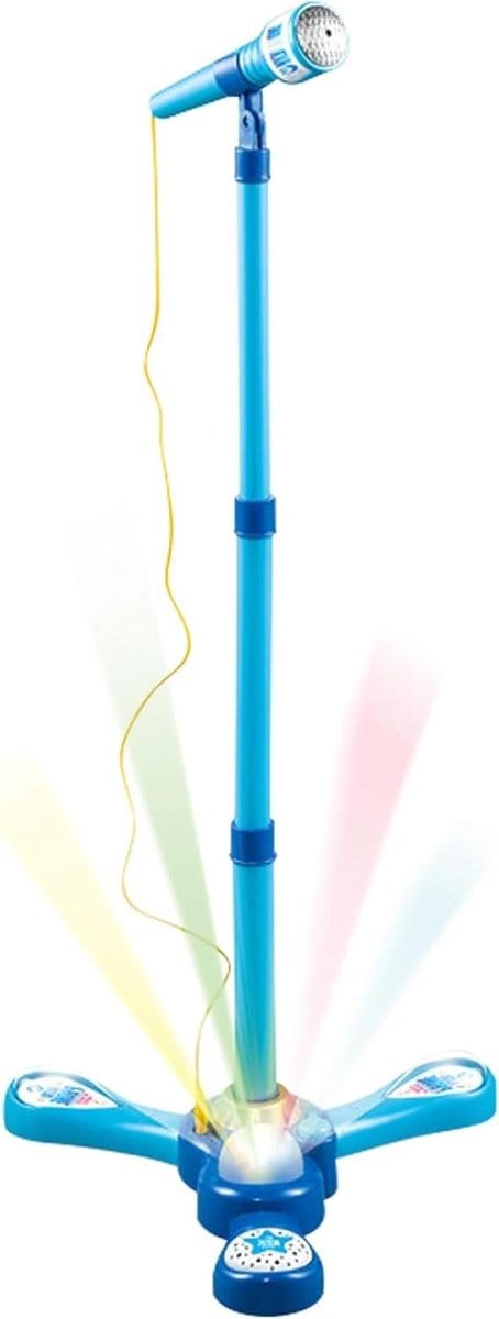 Microfoon voor kinderen - Muziekspeelgoed - Zingen en optreden - Verstelbare standaard - 345 cm - Blauw