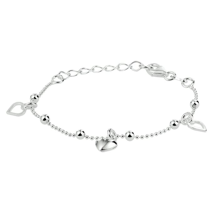 Zilver Gerhodineerd Armband Hart 13 + 3 Cm 1333307