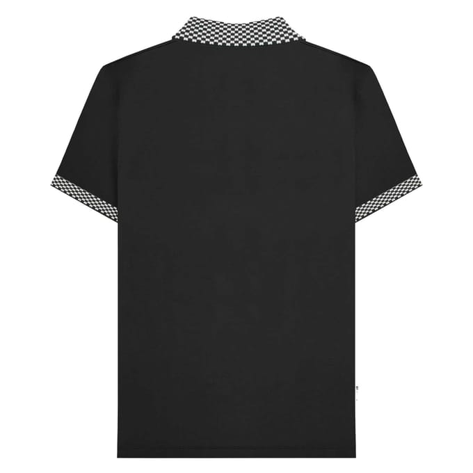 Lambretta Heren SS25 Tweekleurig Poloshirt (Zwart)