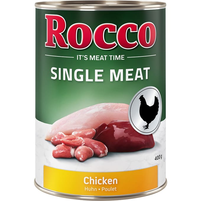 Dubbelpakket Rocco Single Meat 12 x 400 g Hondenvoer - Kip