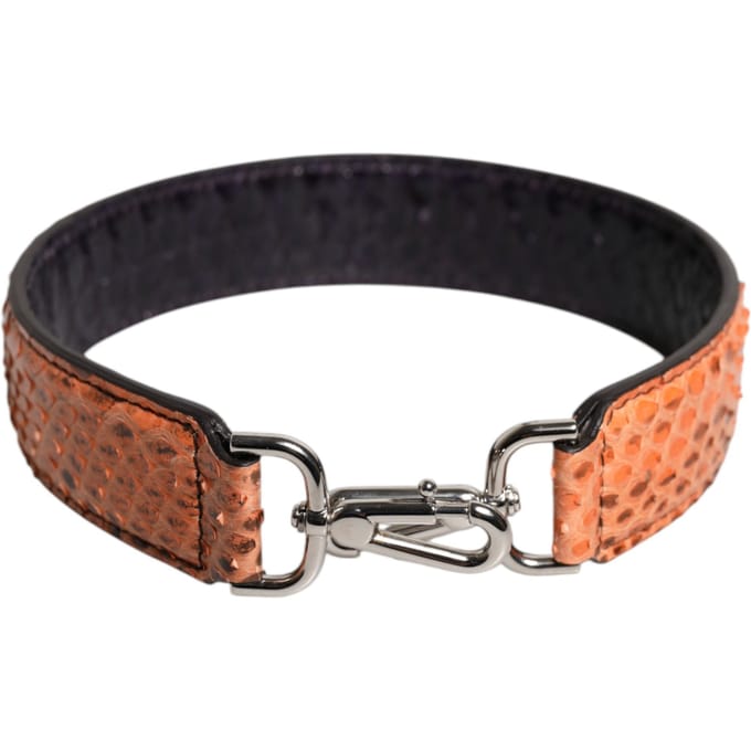 Zwart Beigekleurige Exotische Leren Tas Schouderband