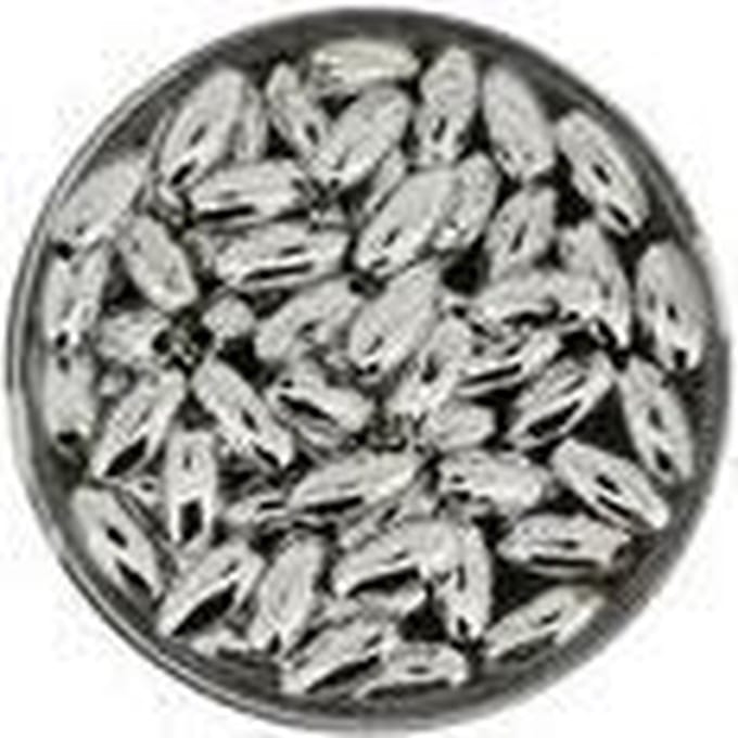 0801-08914 Parels ovaal zilverkleurig metallic 4x8 mm