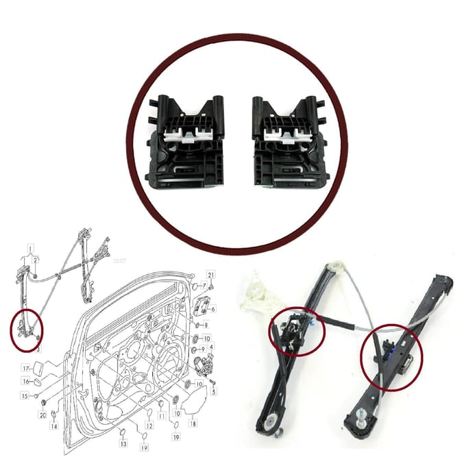 V1BWR5419 Kit de supports et clips de régulateur de lève-vitre CK52 23201 AK CK52 27001 AE pour Range Rover L405