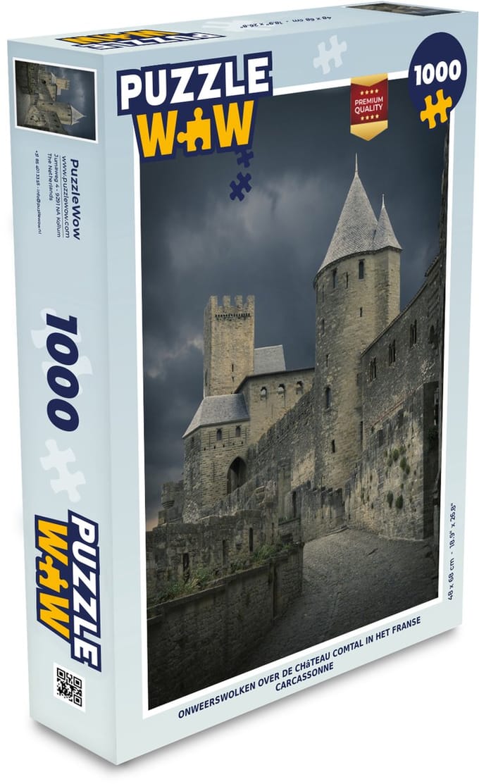 Puzzel Carcassonne - Kasteel - Storm - Legpuzzel - Puzzel 1000 stukjes volwassenen