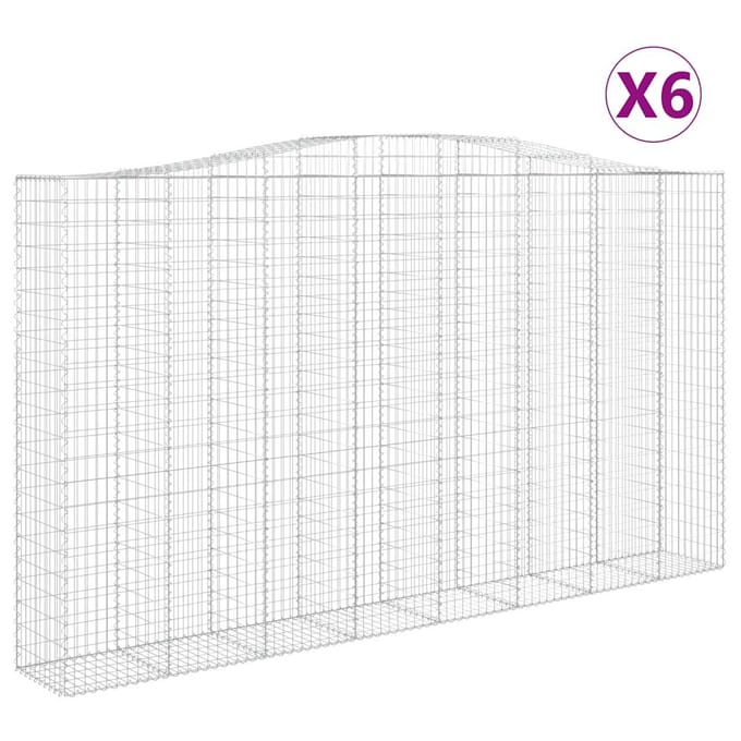 vidaXL - Schanskorven - 6 - st - gewelfd - 400x50x220/240 - cm - ijzer