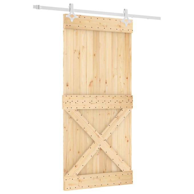 vidaXL - Schuifdeur - 95 - x - 210 - cm - Massief - Pine - Hout - (Onbehandeld)