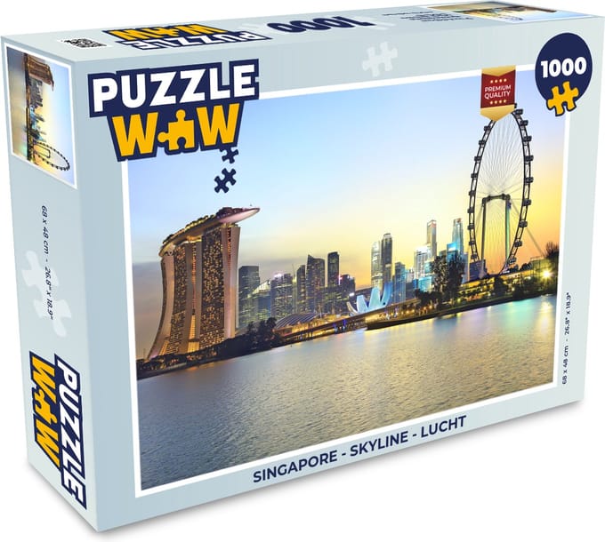 Puzzel Singapore - Skyline - Lucht - Legpuzzel - Puzzel 1000 stukjes volwassenen