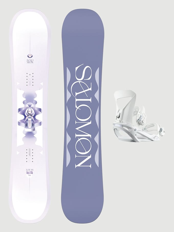 Salomon Lotus+Spell White S 2026 Snowboard Set patroon