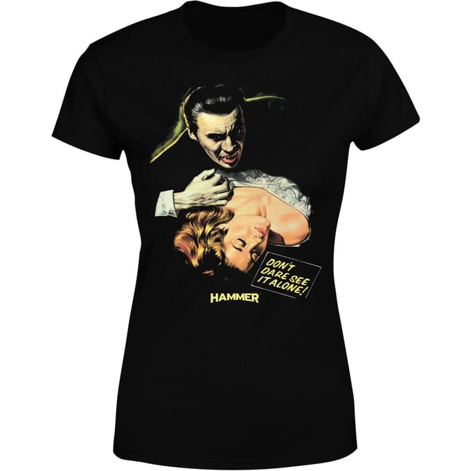 Hammer Horror Dracula Don't Dare See It Alone Women's T-Shirt - Black - XS