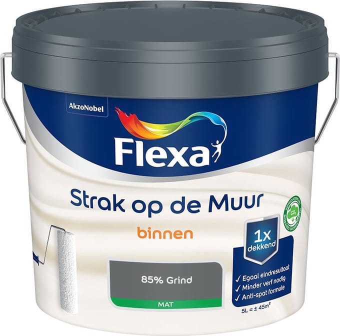 Flexa - Strak Op De Muur Binnen Mat - 85% Grind - Mengverf - 5 L