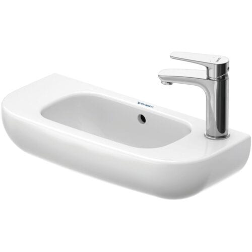 Duravit D-Code wash hand basin, 1 tap hole right engraved