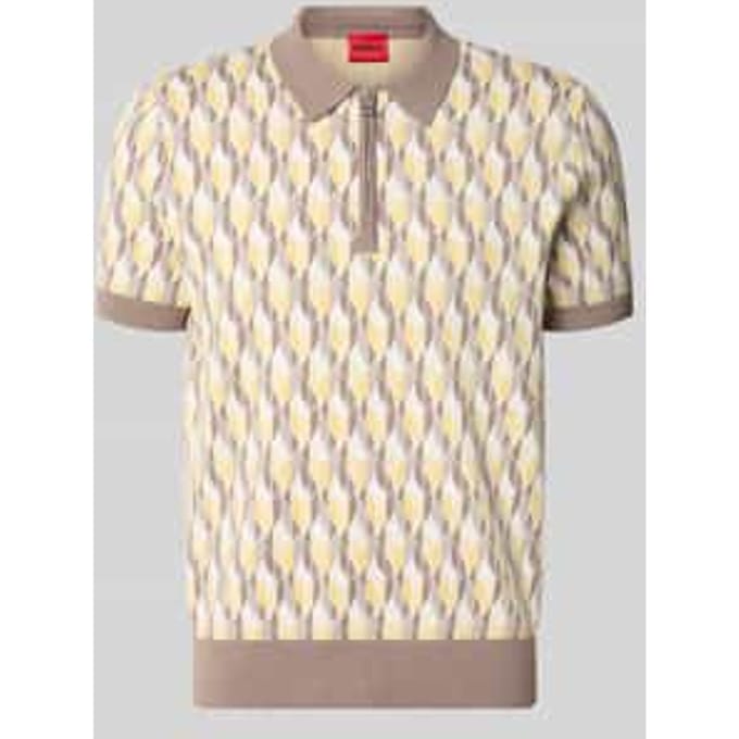 poloshirt met ritssluiting en all-over print model 'SEOMO'